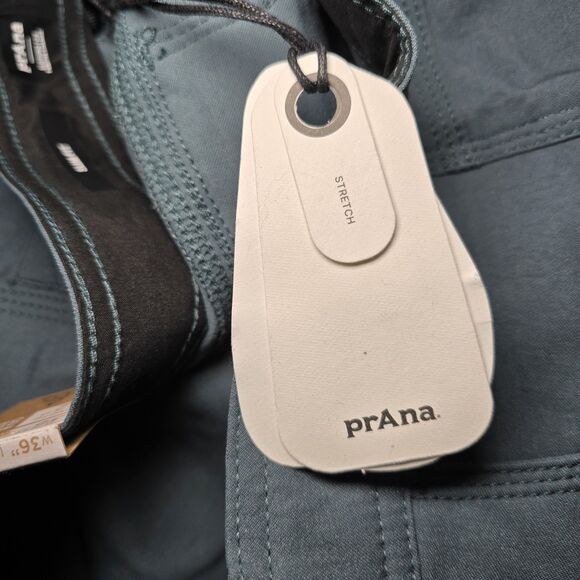 prAna Stretch Zion Slim Pant 2 Men’s 36x32 Grey Blue Water Repellent Hiking New - Picture 12 of 13